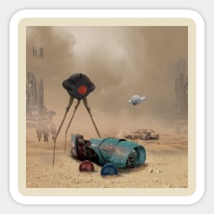 Surreal Desert War Sticker